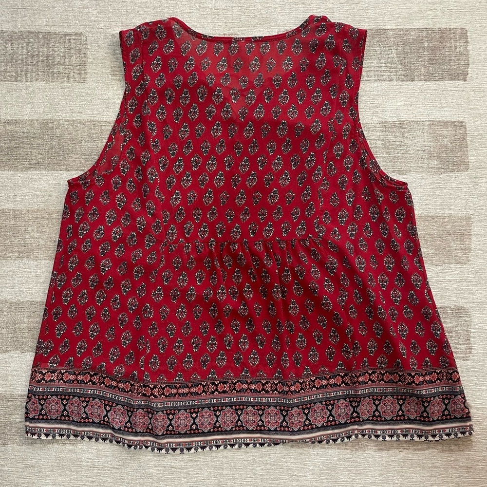 Knox Rose Red Paisley Sleeveless Top Size XXL - Picture 3 of 3